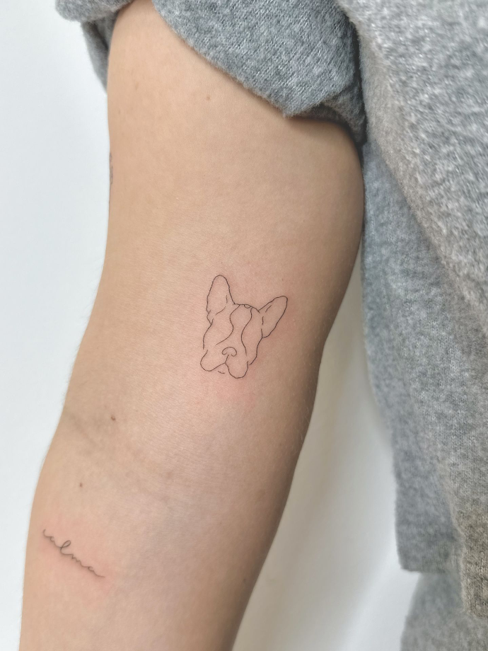 Fine line arm tattoo